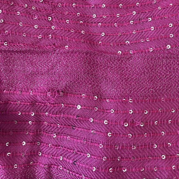 NWT Cejon Magenta silver thread & sequins womens infinity scarf | lightweight - Picture 10 of 10